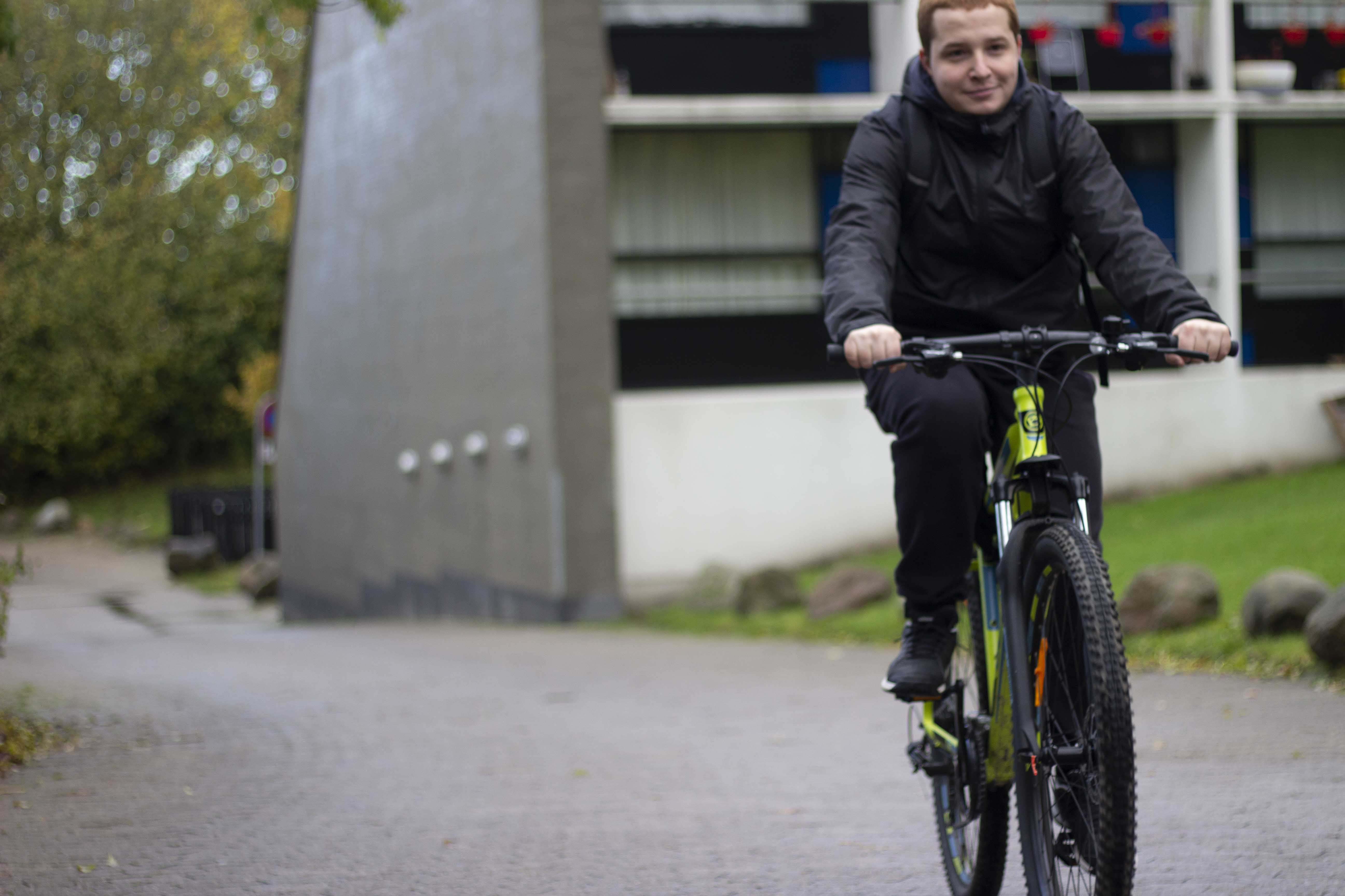 Image of biker with a helmet